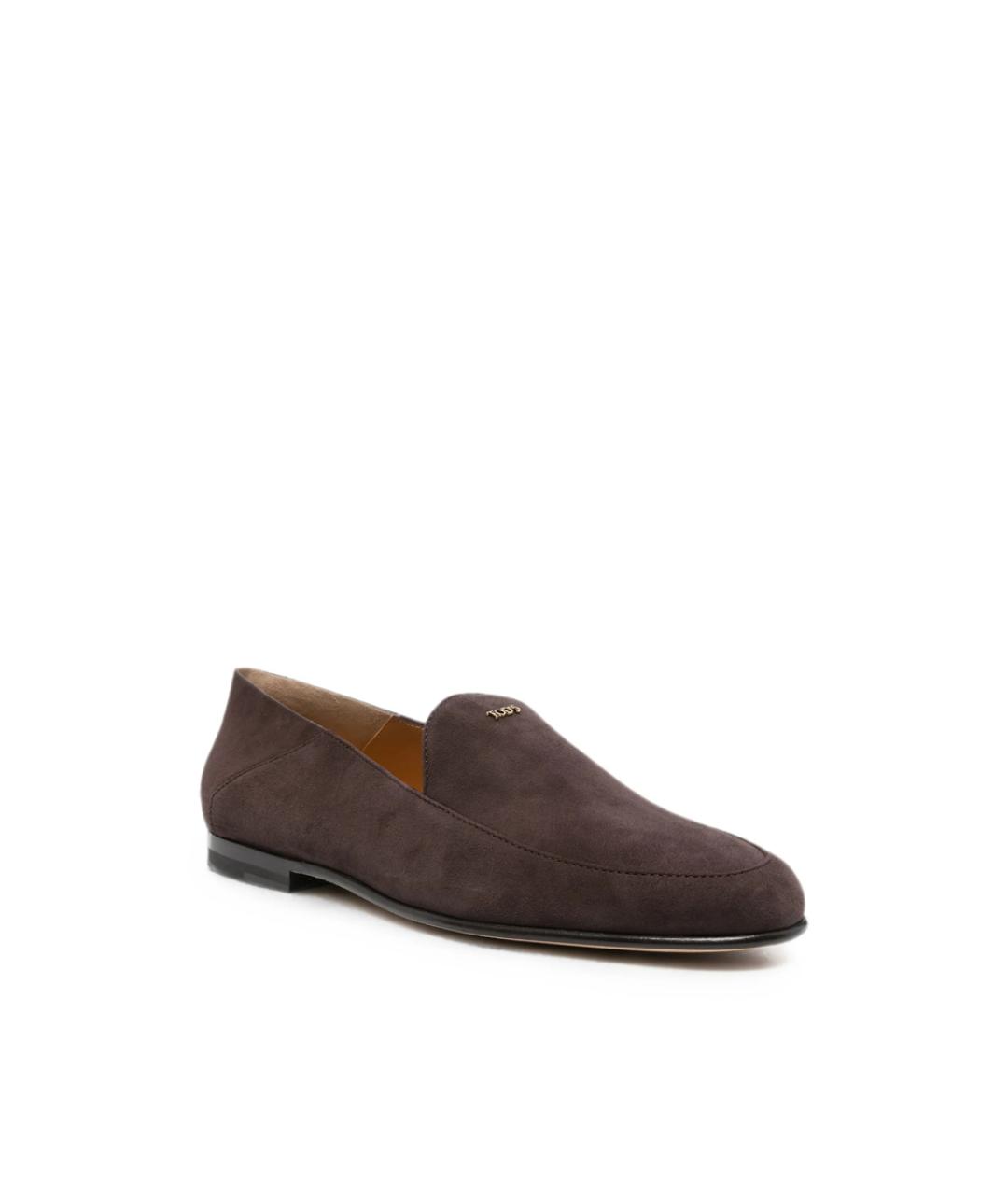 TOD'S Коричневые замшевые лоферы, фото 4