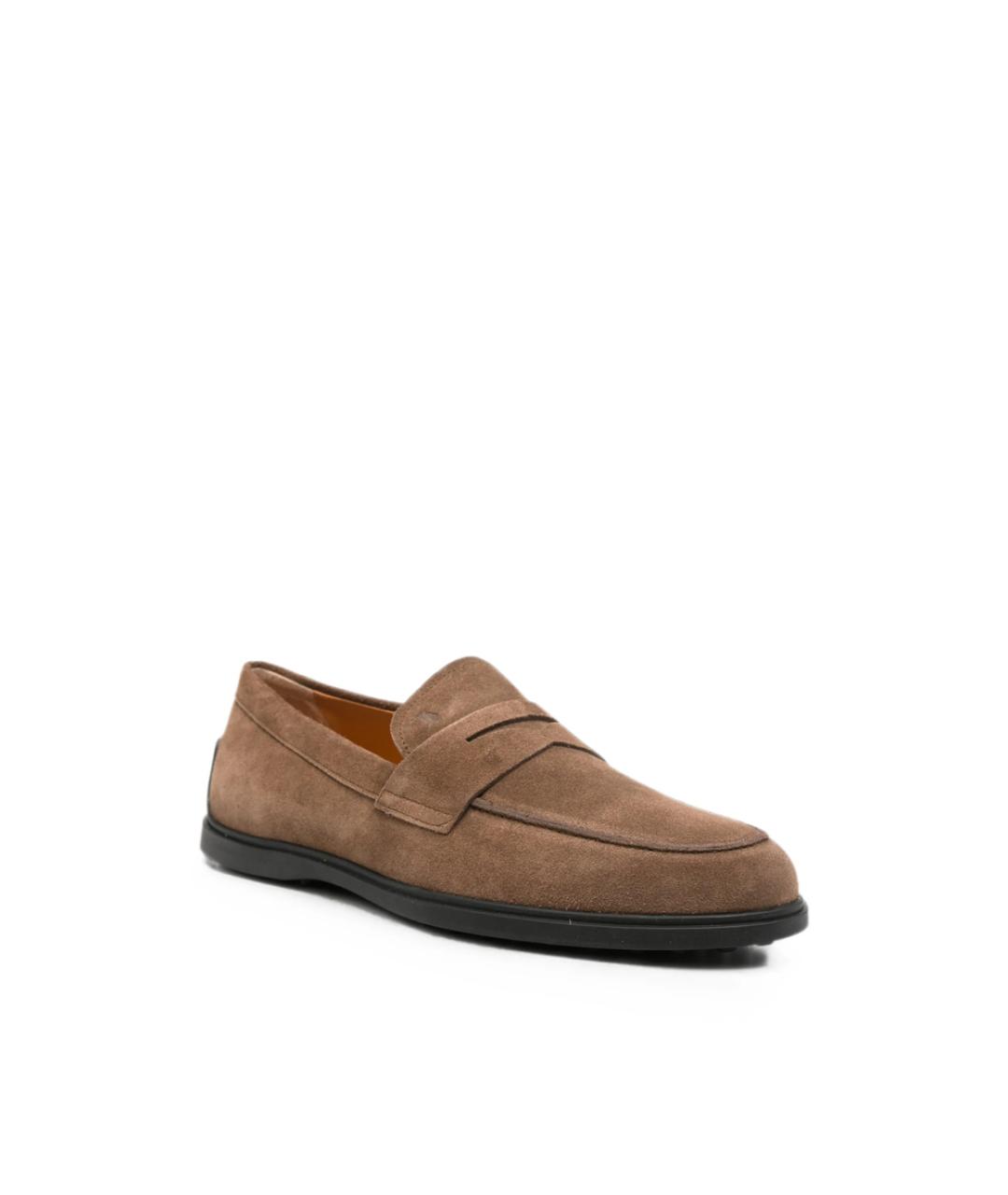 TOD'S Коричневые замшевые лоферы, фото 3