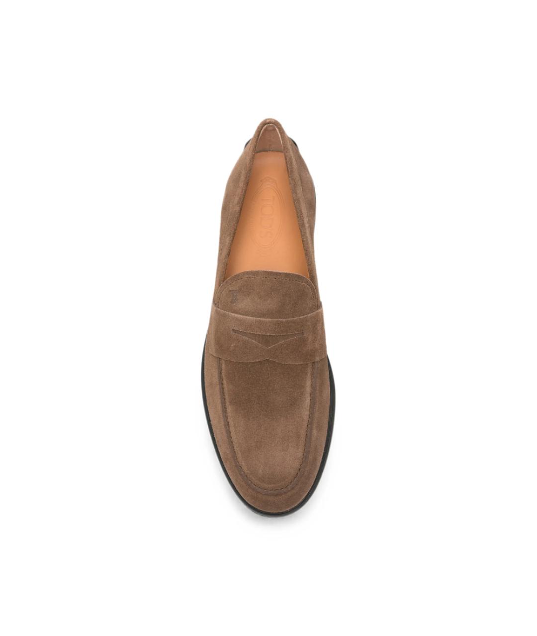 TOD'S Коричневые замшевые лоферы, фото 4