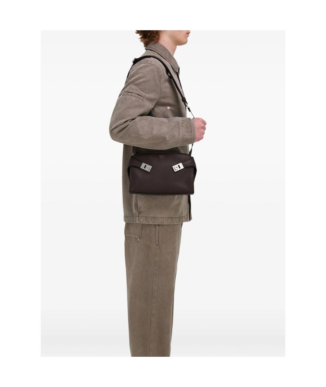 FERRAGAMO Коричневая кожаная сумка на плечо, фото 3