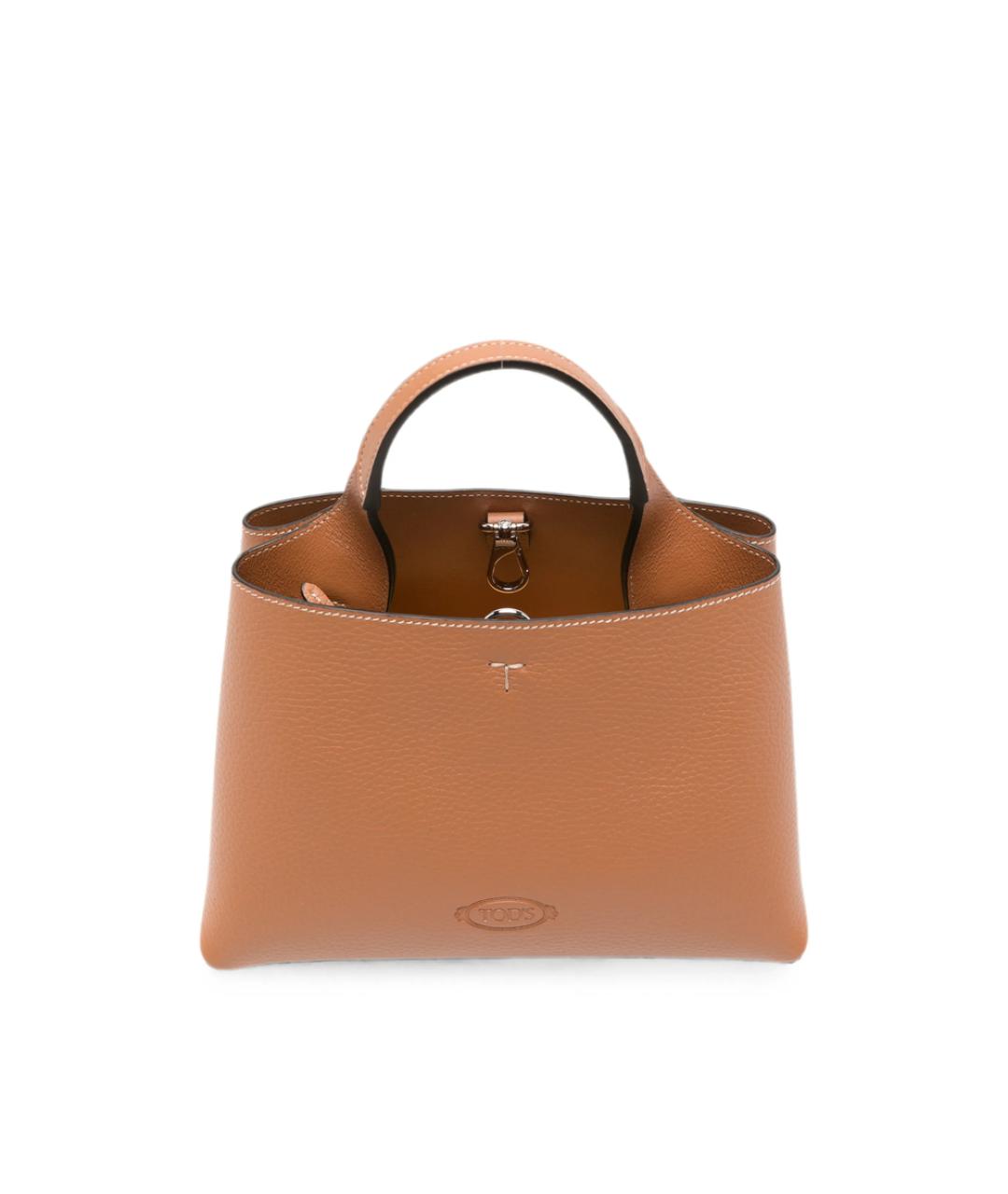 TOD'S Коричневая кожаная сумка тоут, фото 4