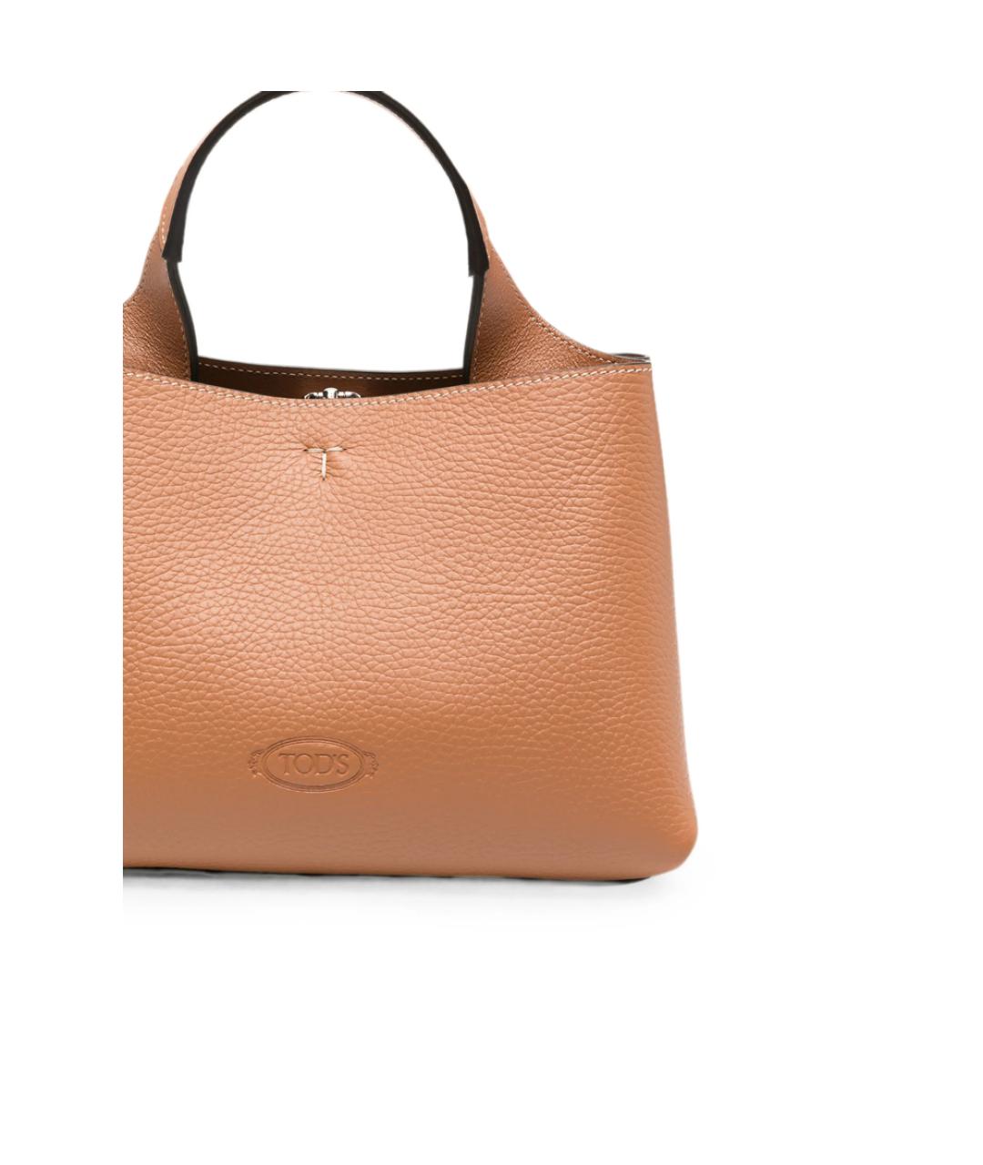 TOD'S Коричневая кожаная сумка тоут, фото 2
