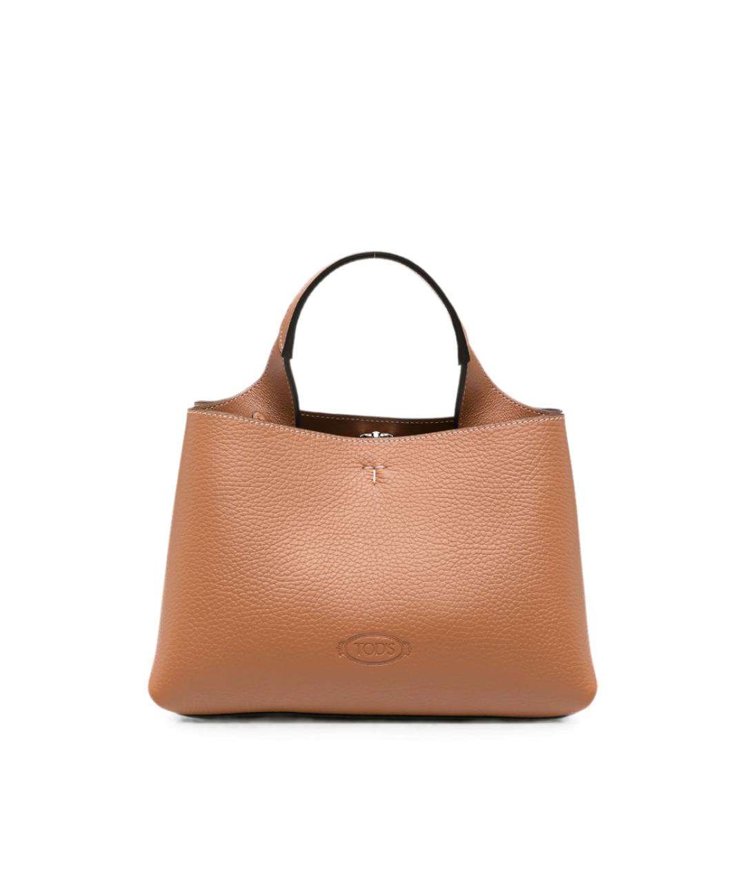 TOD'S Коричневая кожаная сумка тоут, фото 1