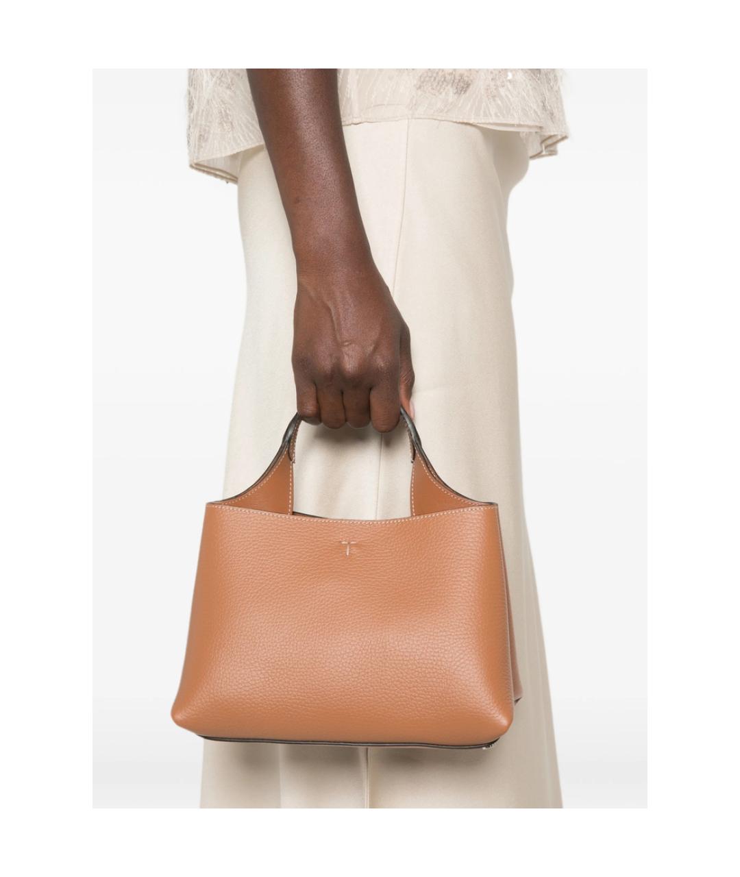 TOD'S Коричневая кожаная сумка тоут, фото 3