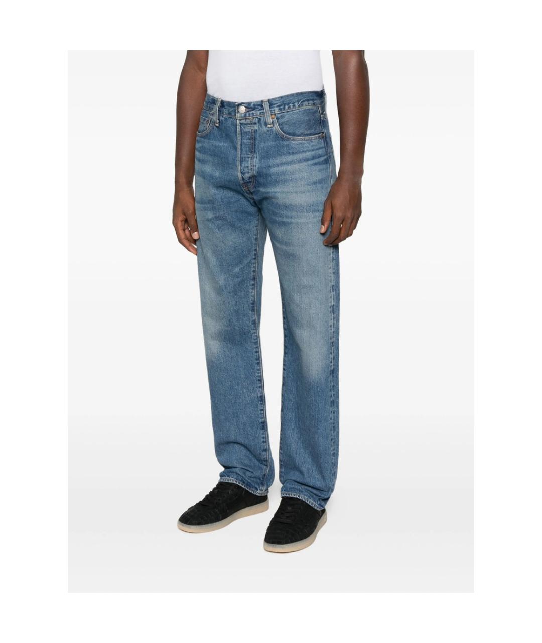 LEVI'S Голубые хлопковые прямые джинсы, фото 5