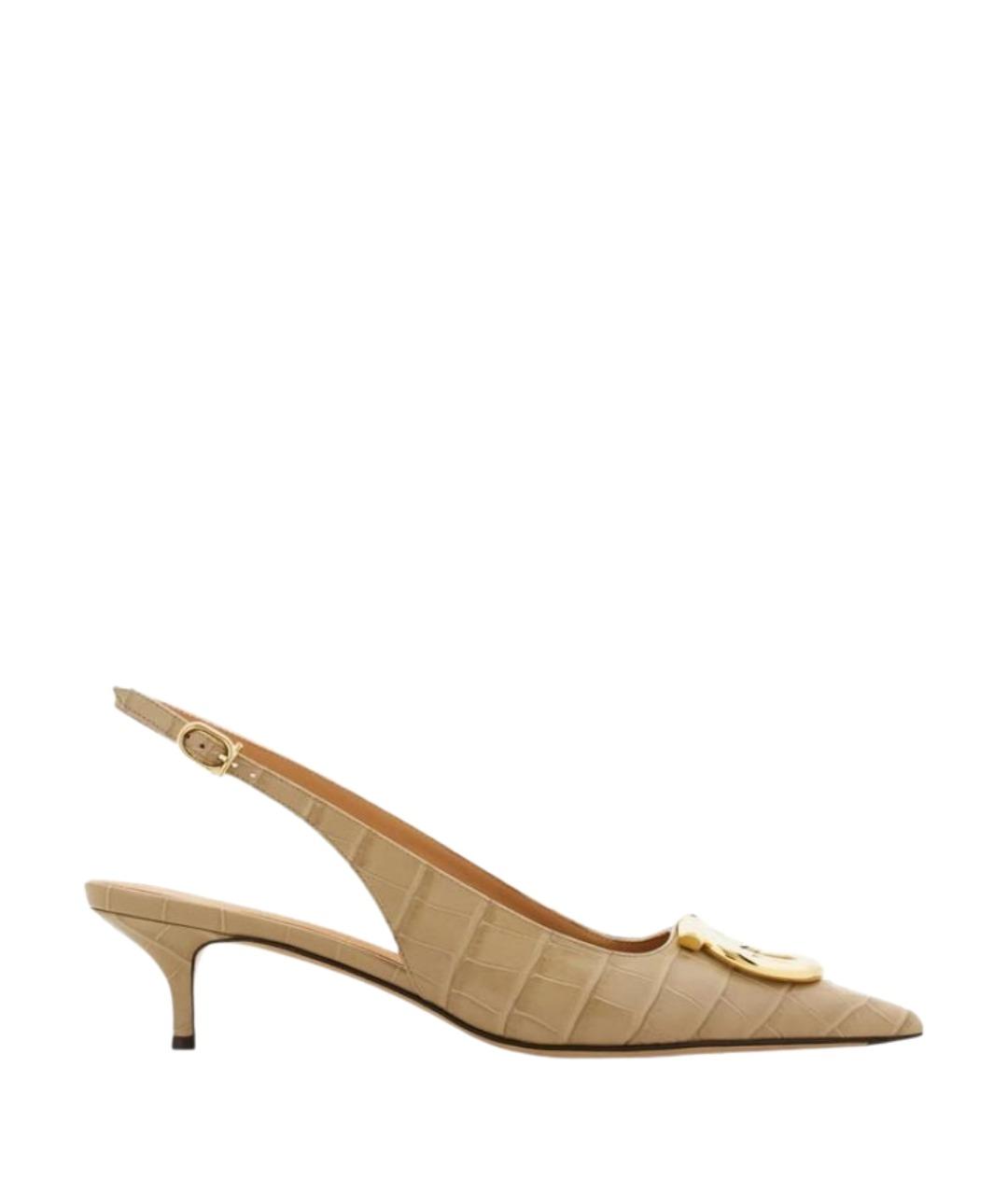 FERRAGAMO Бежевые кожаные туфли, фото 1