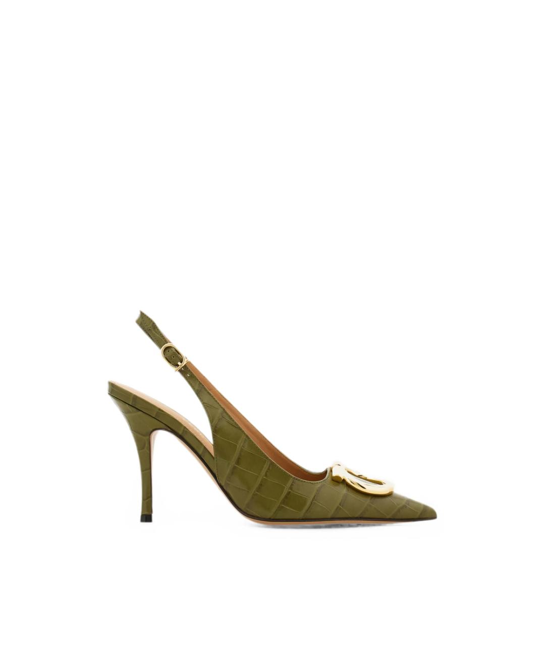 FERRAGAMO Зеленые кожаные туфли, фото 1