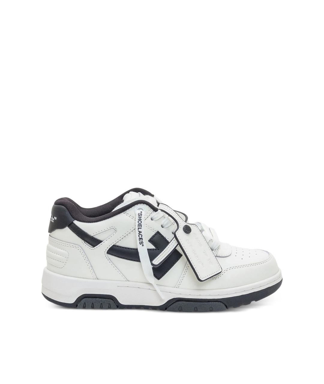 OFF-WHITE Белые кожаные кроссовки, фото 1