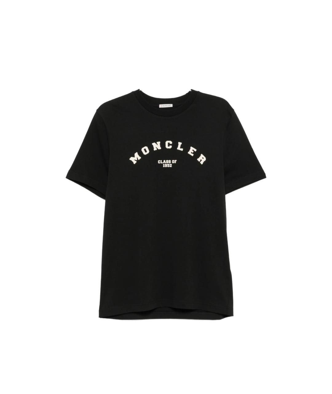 MONCLER Черная хлопковая футболка, фото 1