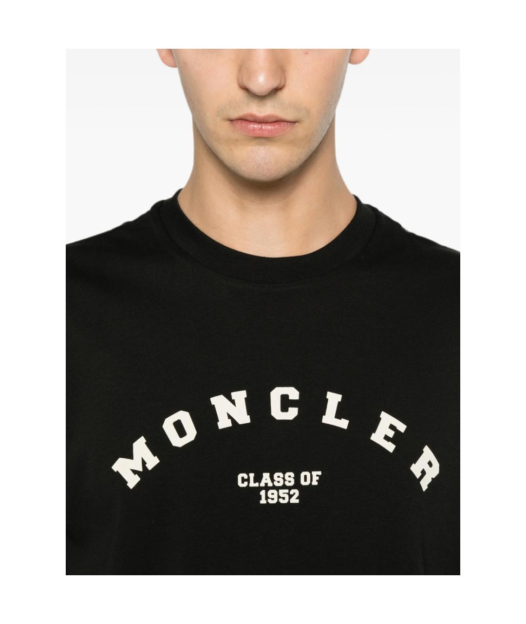 MONCLER Черная хлопковая футболка, фото 4
