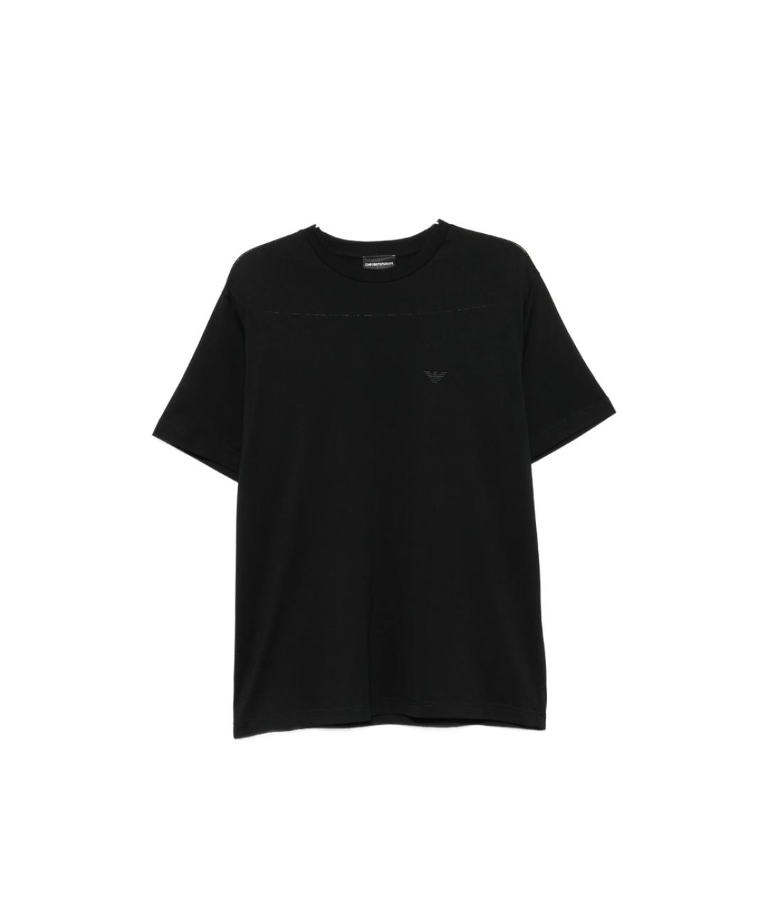 EMPORIO ARMANI Черная хлопковая футболка, фото 1