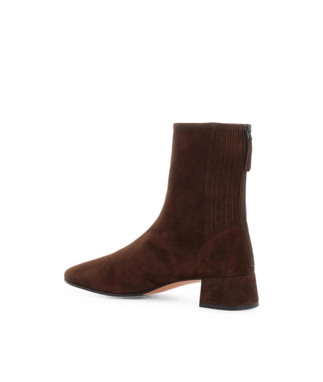 AQUAZZURA Коричневые замшевые ботильоны, фото 2