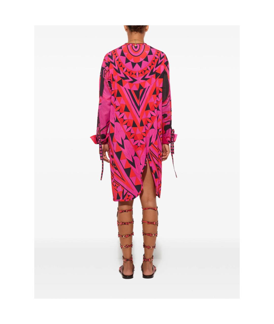PUCCI Розовое хлопковое повседневное платье, фото 5