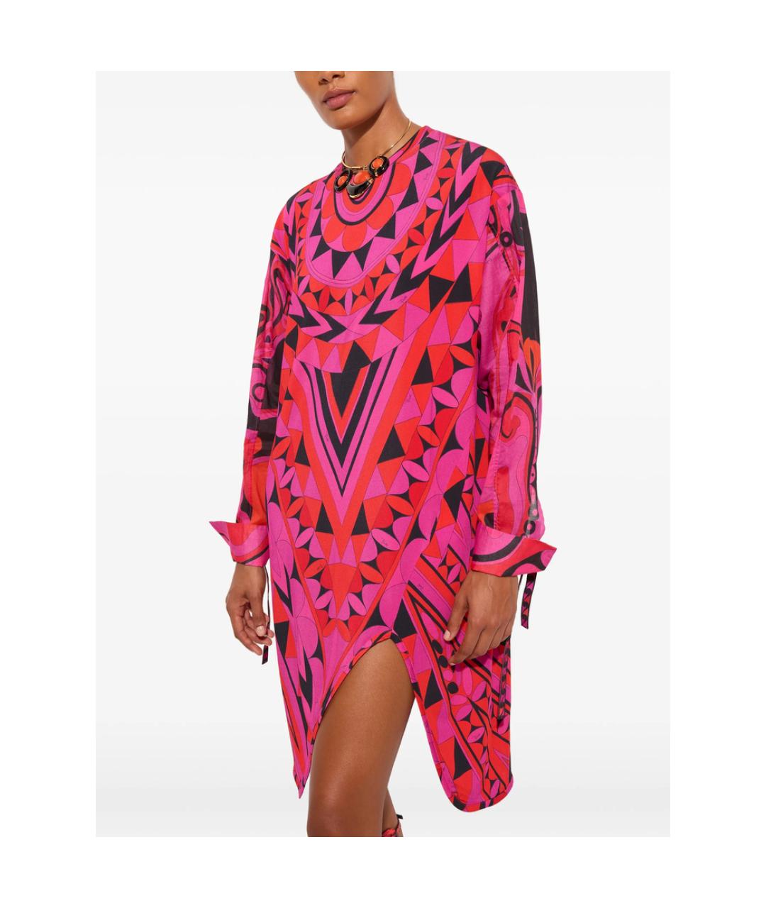 PUCCI Розовое хлопковое повседневное платье, фото 2