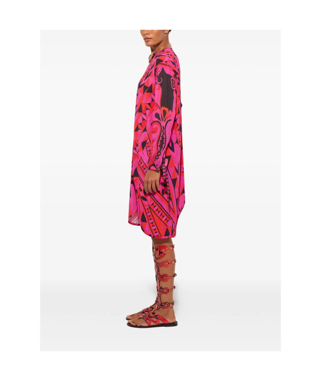 PUCCI Розовое хлопковое повседневное платье, фото 3