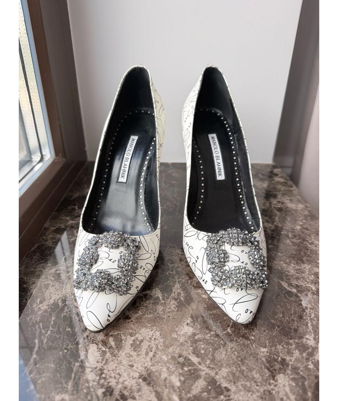 MANOLO BLAHNIK Белые кожаные туфли, фото 2