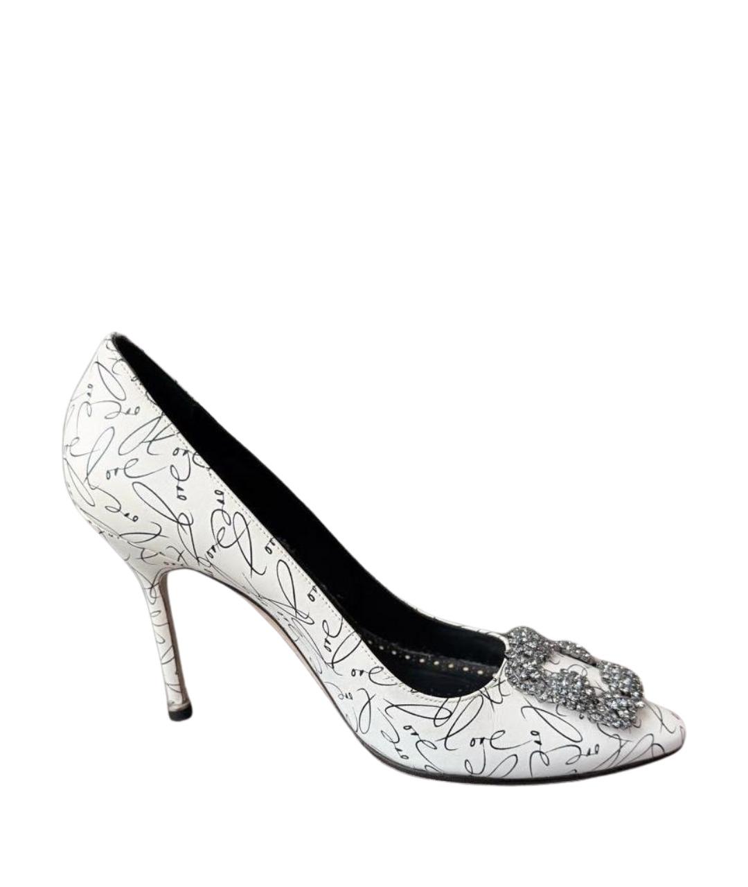 MANOLO BLAHNIK Белые кожаные туфли, фото 1
