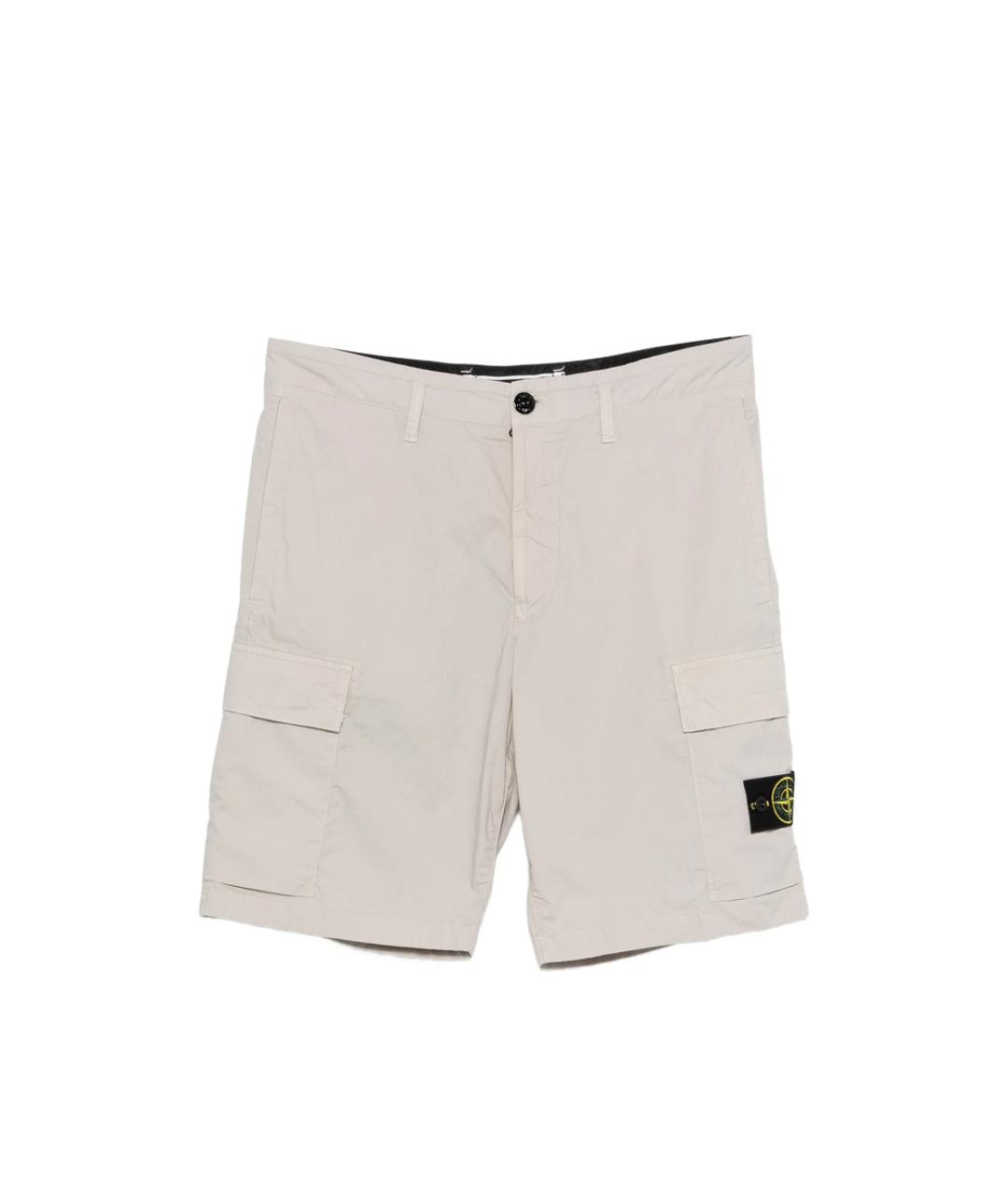 STONE ISLAND Бежевые хлопковые шорты, фото 1