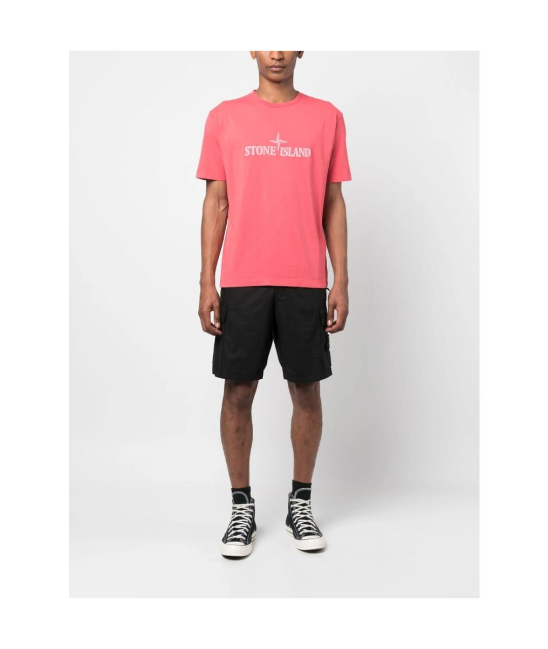 STONE ISLAND Черные хлопковые шорты, фото 4