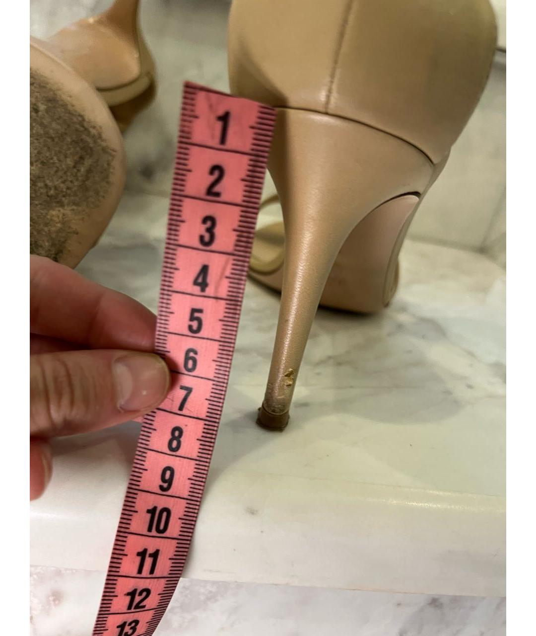 GIANVITO ROSSI Бежевые кожаные босоножки, фото 7