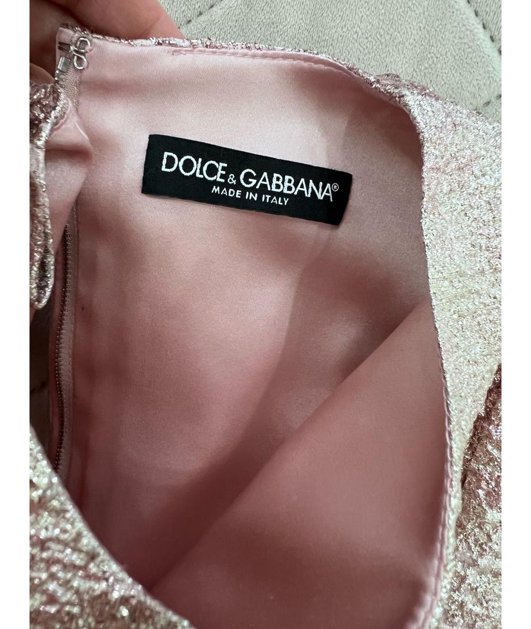 DOLCE&GABBANA Розовое полиэстеровое коктейльное платье, фото 3