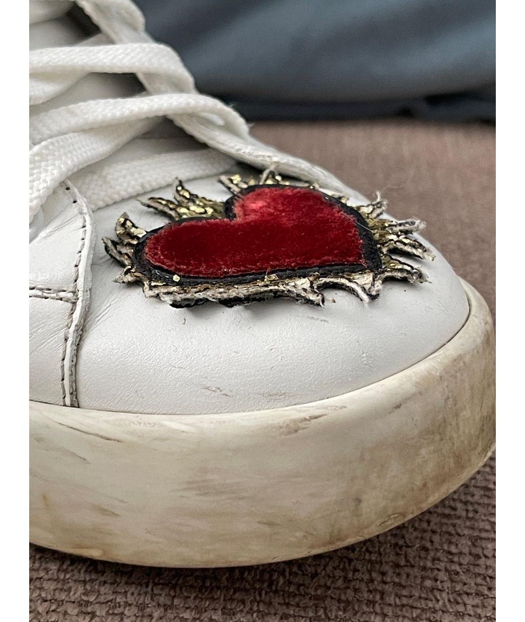 DOLCE&GABBANA Белые кожаные кеды, фото 7