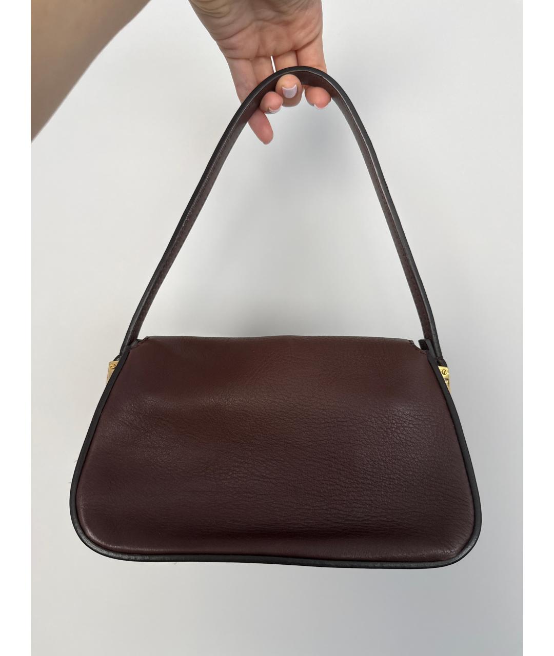 FENDI Коричневая кожаная сумка через плечо, фото 3