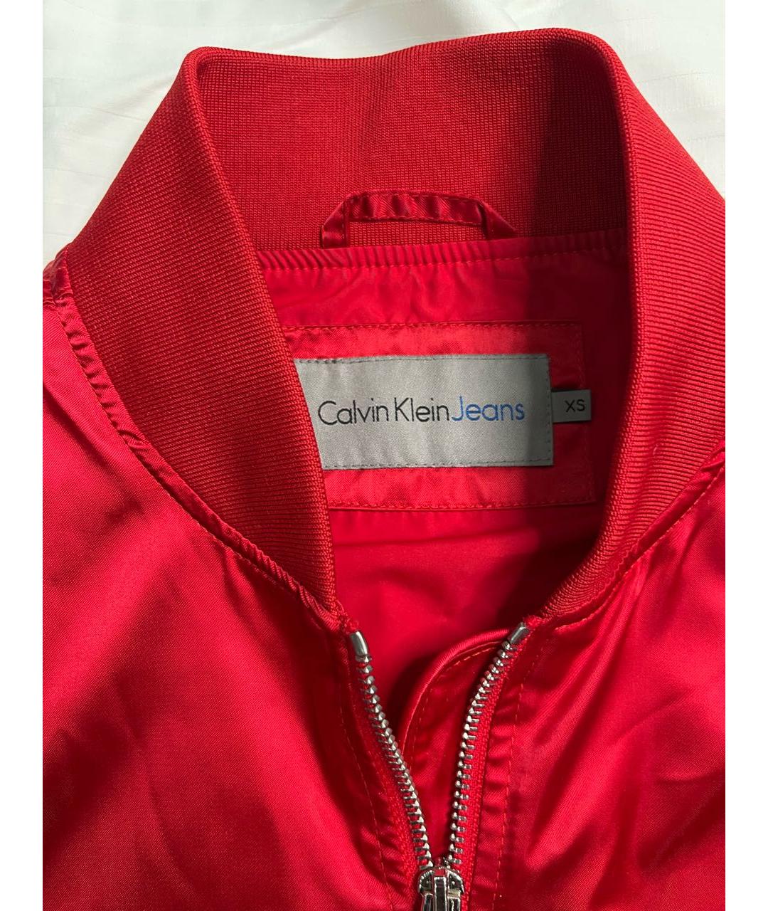 CALVIN KLEIN Красная полиамидовая куртка, фото 3