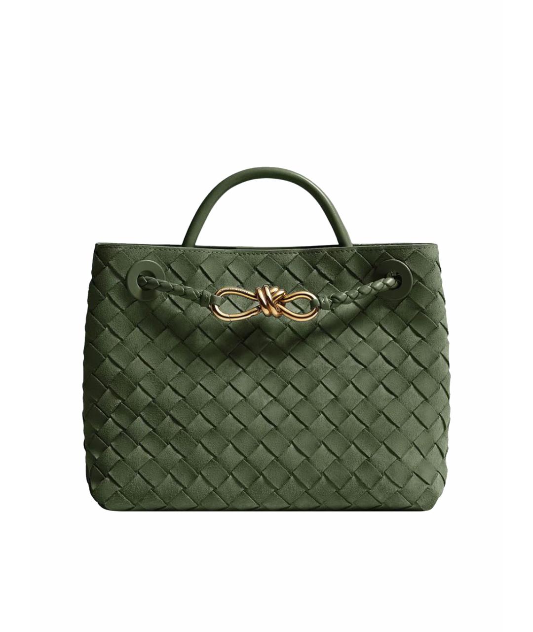BOTTEGA VENETA Зеленая замшевая сумка тоут, фото 1