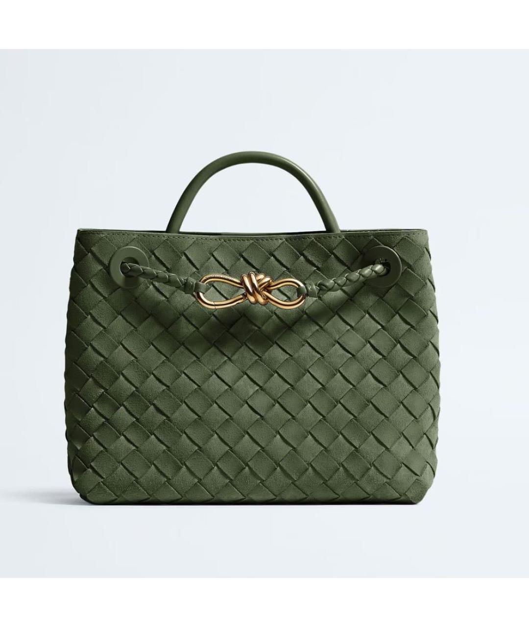 BOTTEGA VENETA Зеленая замшевая сумка тоут, фото 5