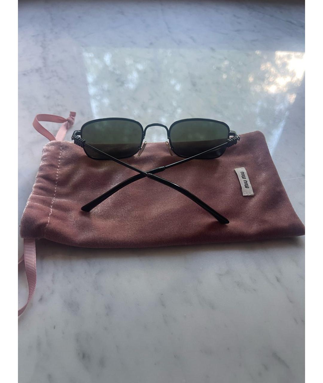 MIU MIU Черные металлические солнцезащитные очки, фото 2
