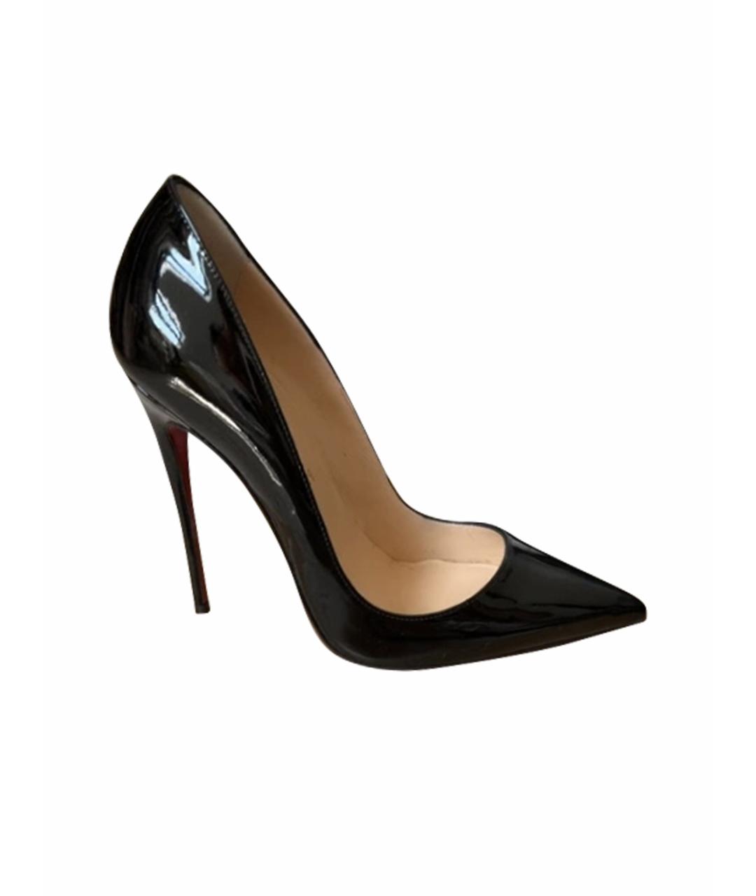 CHRISTIAN LOUBOUTIN Антрацитовые туфли из лакированной кожи, фото 1