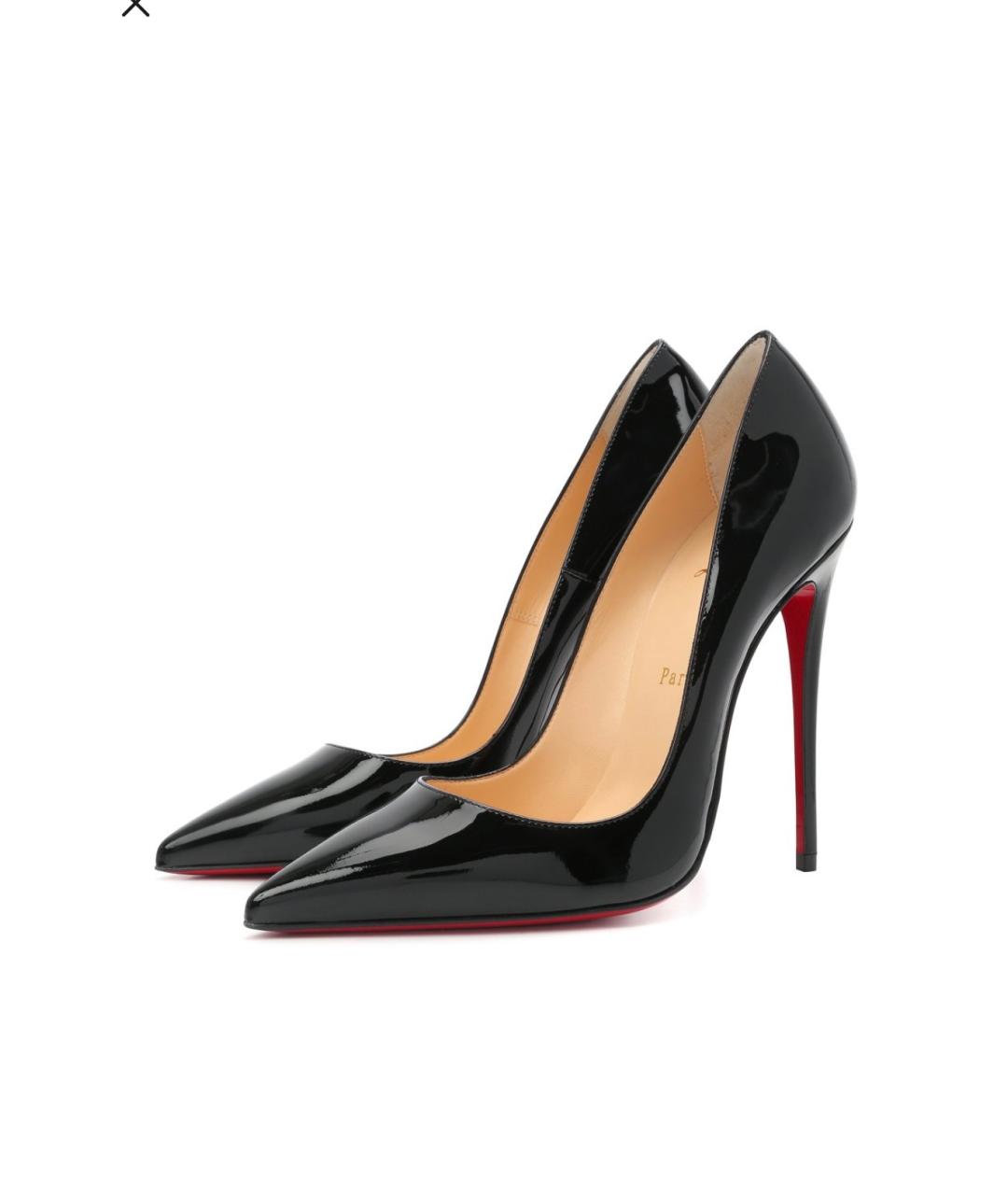 CHRISTIAN LOUBOUTIN Антрацитовые туфли из лакированной кожи, фото 2