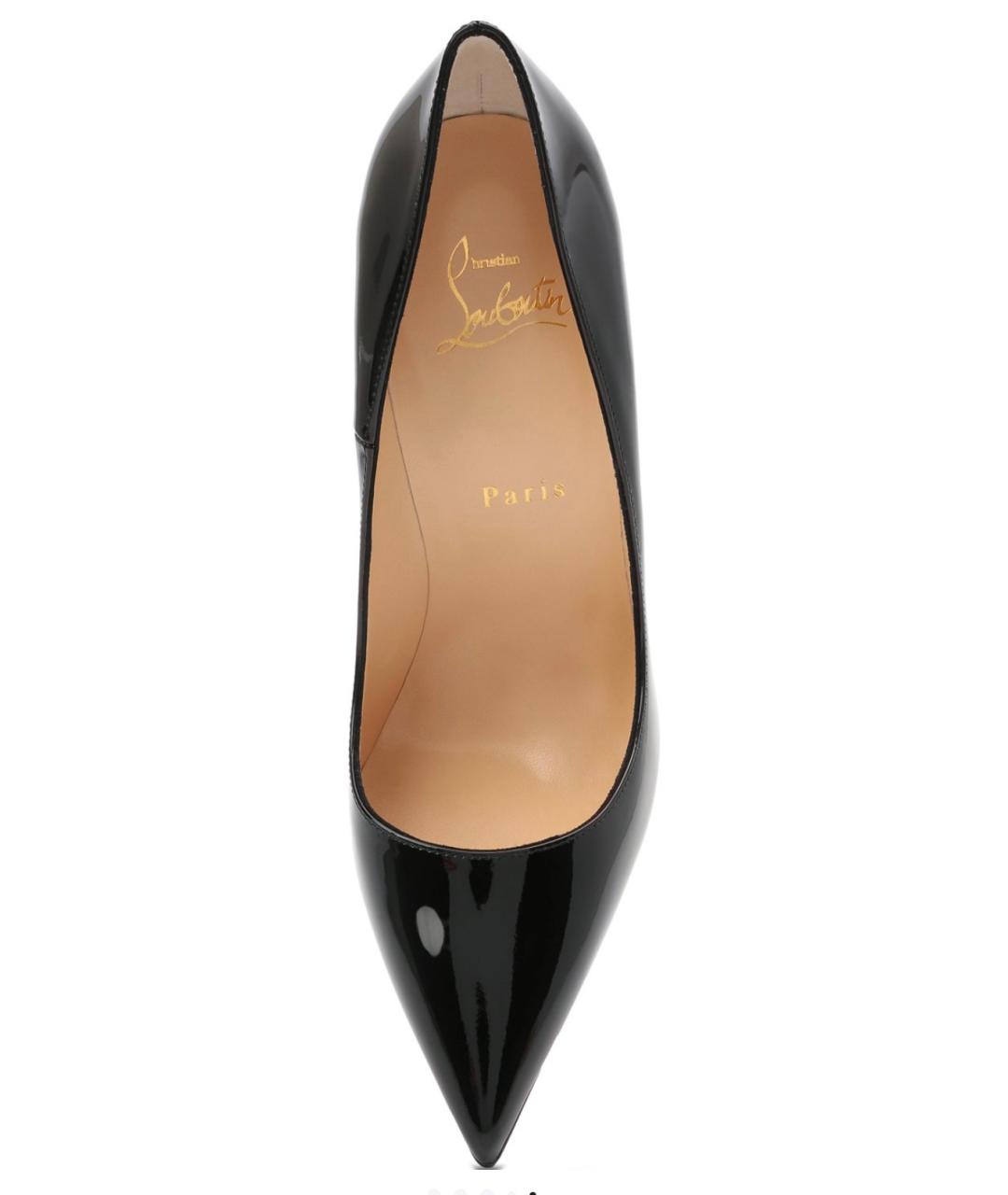 CHRISTIAN LOUBOUTIN Антрацитовые туфли из лакированной кожи, фото 5