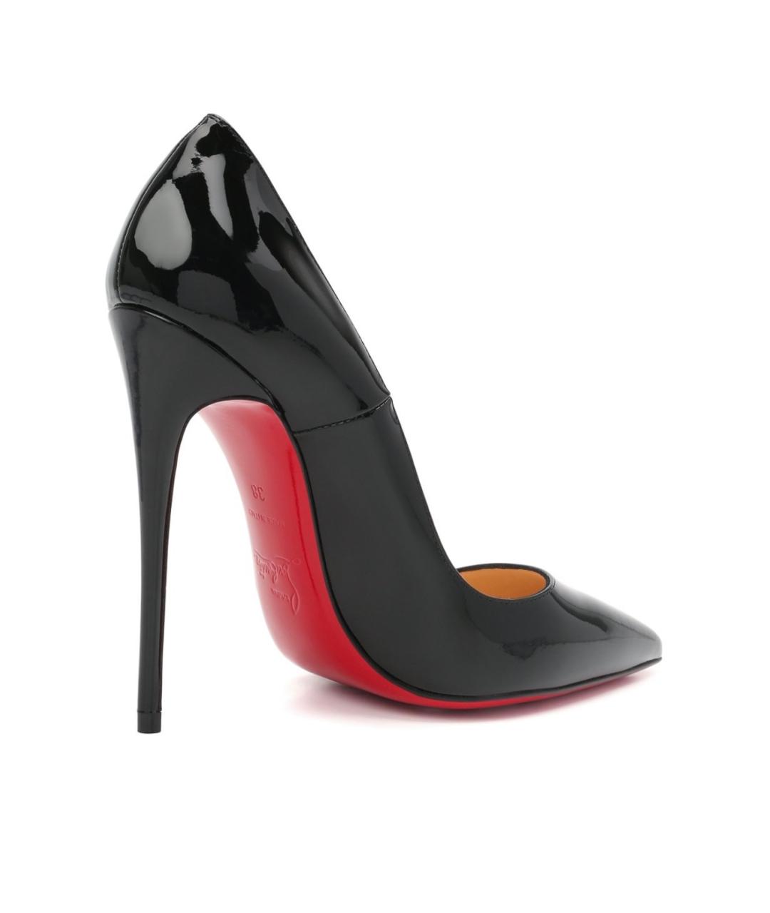 CHRISTIAN LOUBOUTIN Антрацитовые туфли из лакированной кожи, фото 4