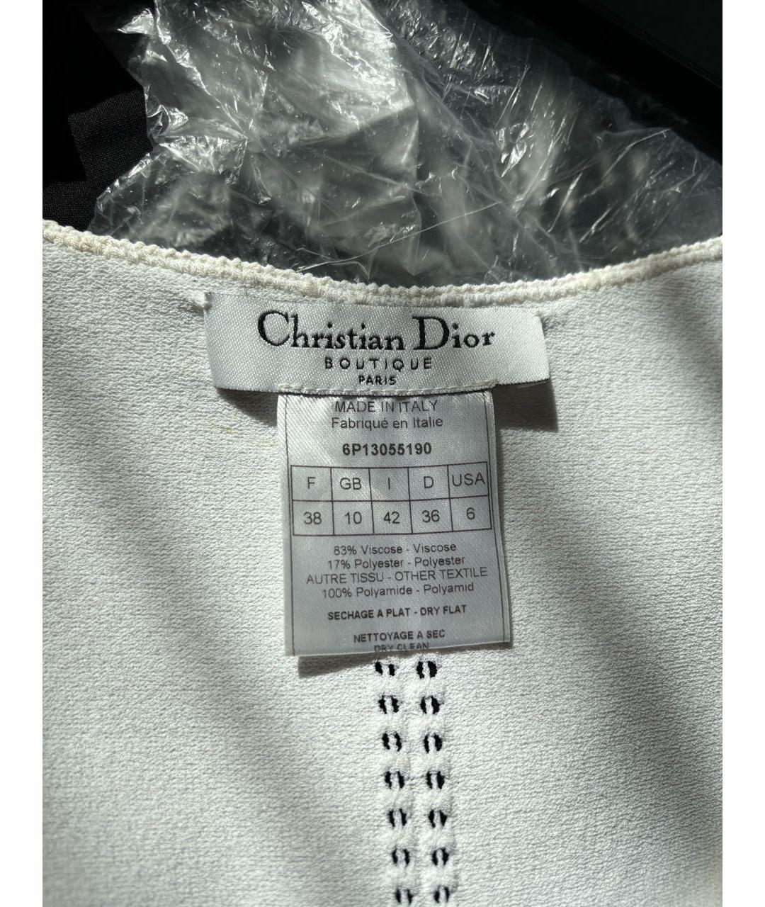 CHRISTIAN DIOR Белая вискозная майка, фото 6