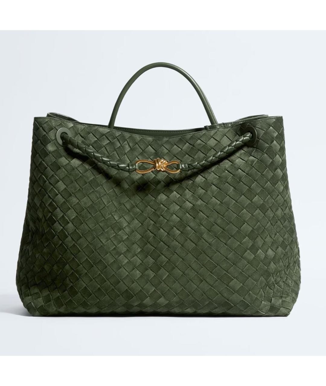 BOTTEGA VENETA Зеленая замшевая сумка тоут, фото 5