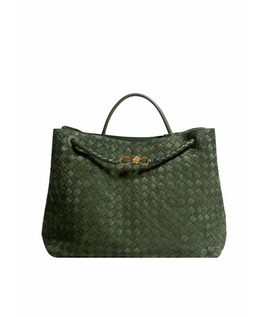 BOTTEGA VENETA Зеленая замшевая сумка тоут, фото 1