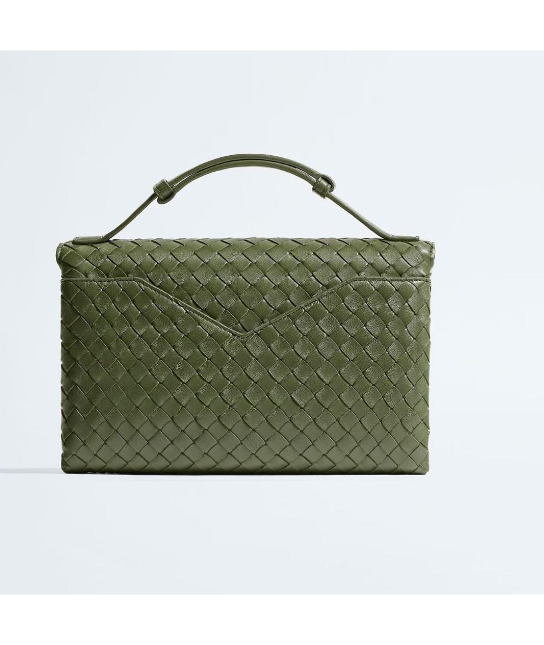 BOTTEGA VENETA Зеленая кожаная сумка через плечо, фото 4