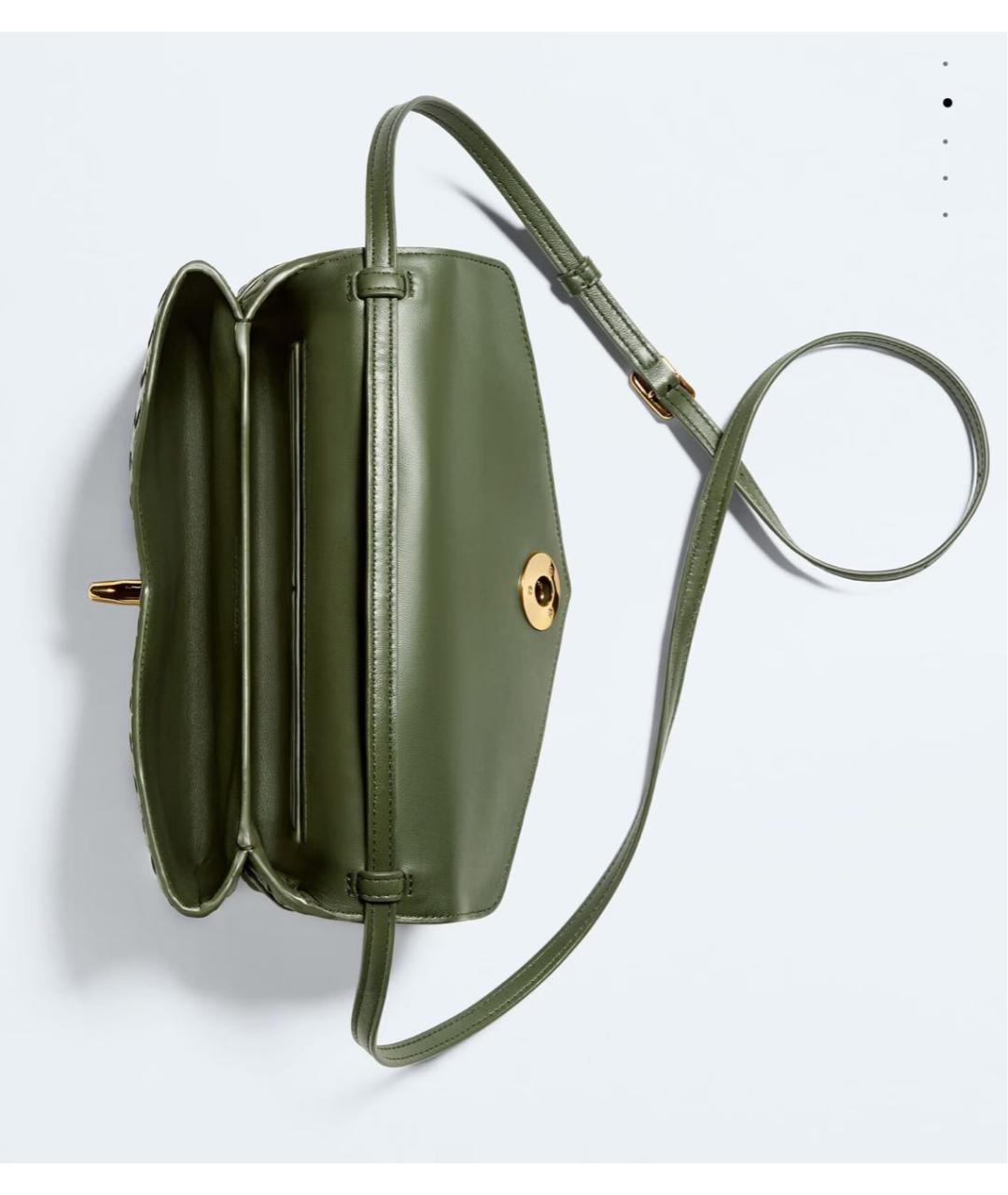BOTTEGA VENETA Зеленая кожаная сумка через плечо, фото 3