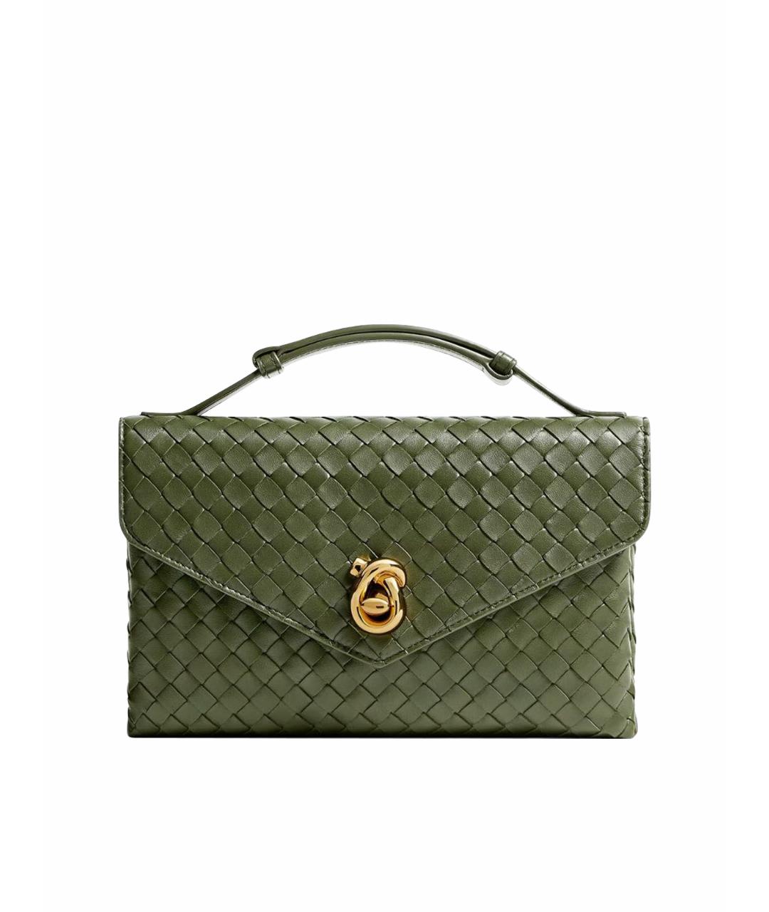 BOTTEGA VENETA Зеленая кожаная сумка через плечо, фото 1