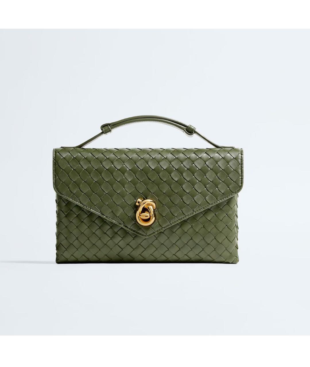 BOTTEGA VENETA Зеленая кожаная сумка через плечо, фото 5