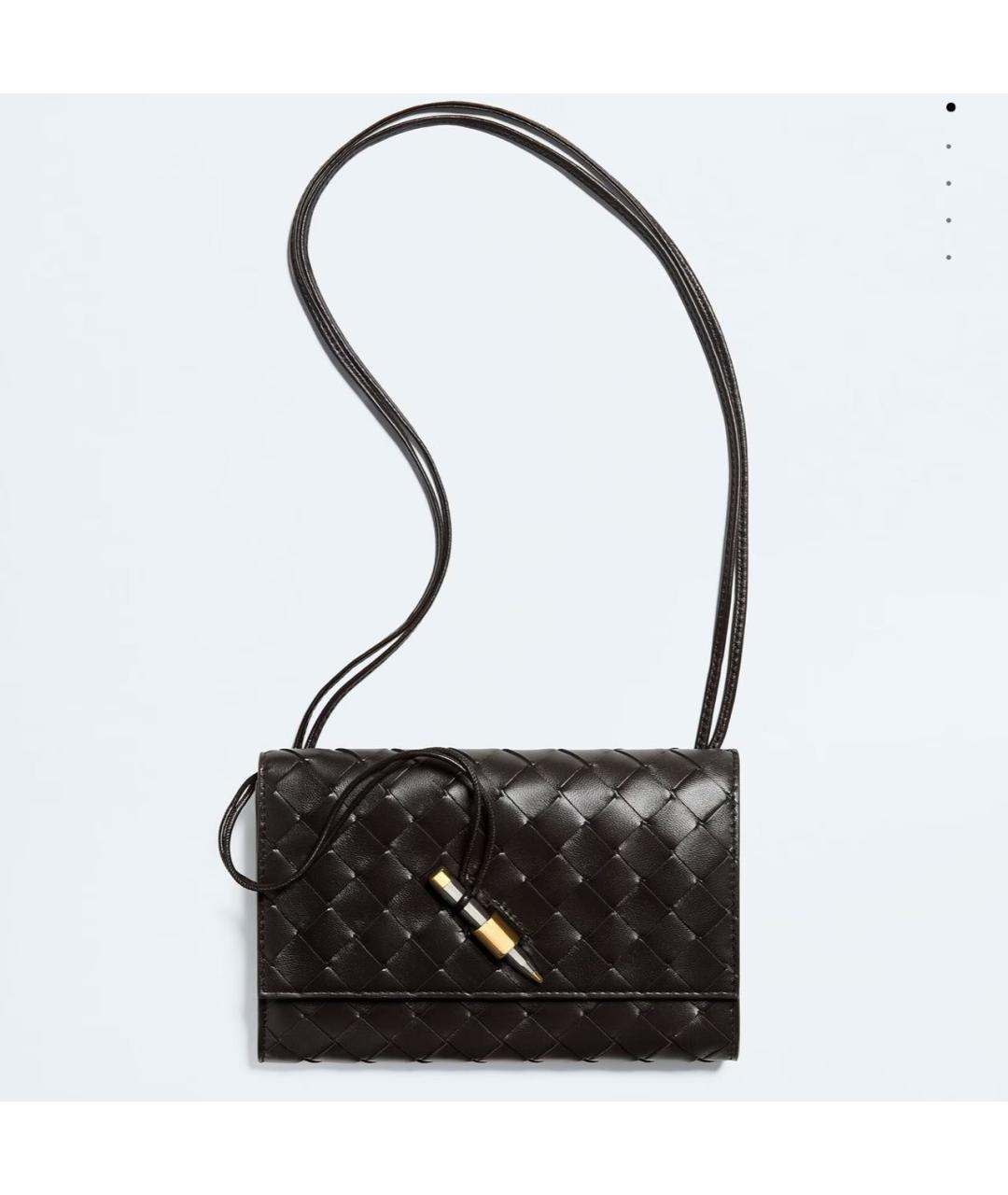 BOTTEGA VENETA Коричневая кожаная сумка через плечо, фото 5