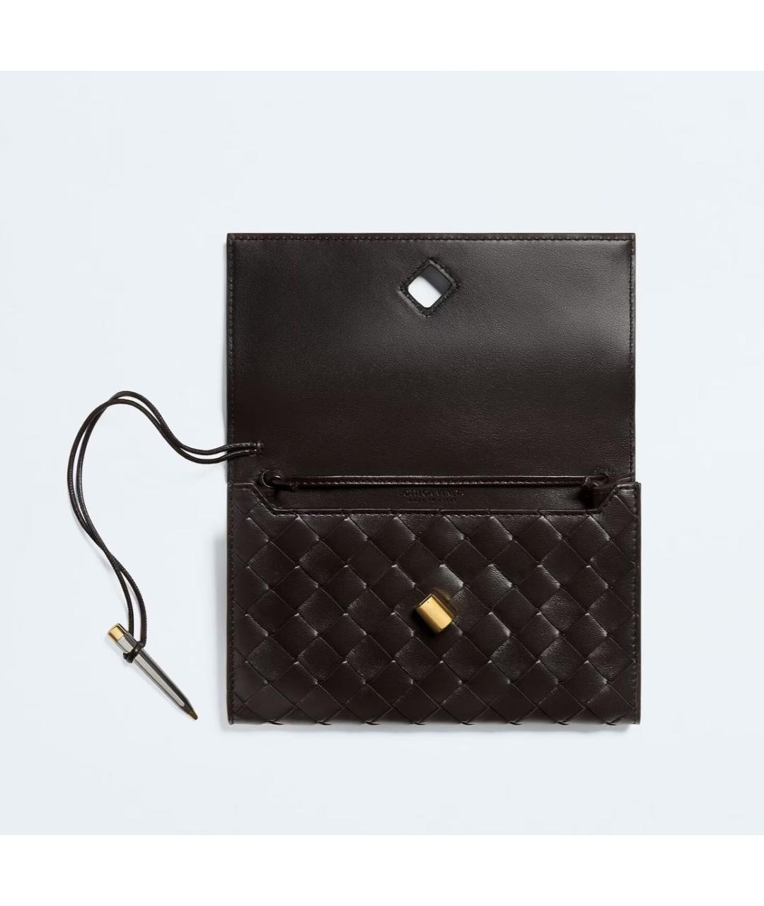 BOTTEGA VENETA Коричневая кожаная сумка через плечо, фото 4