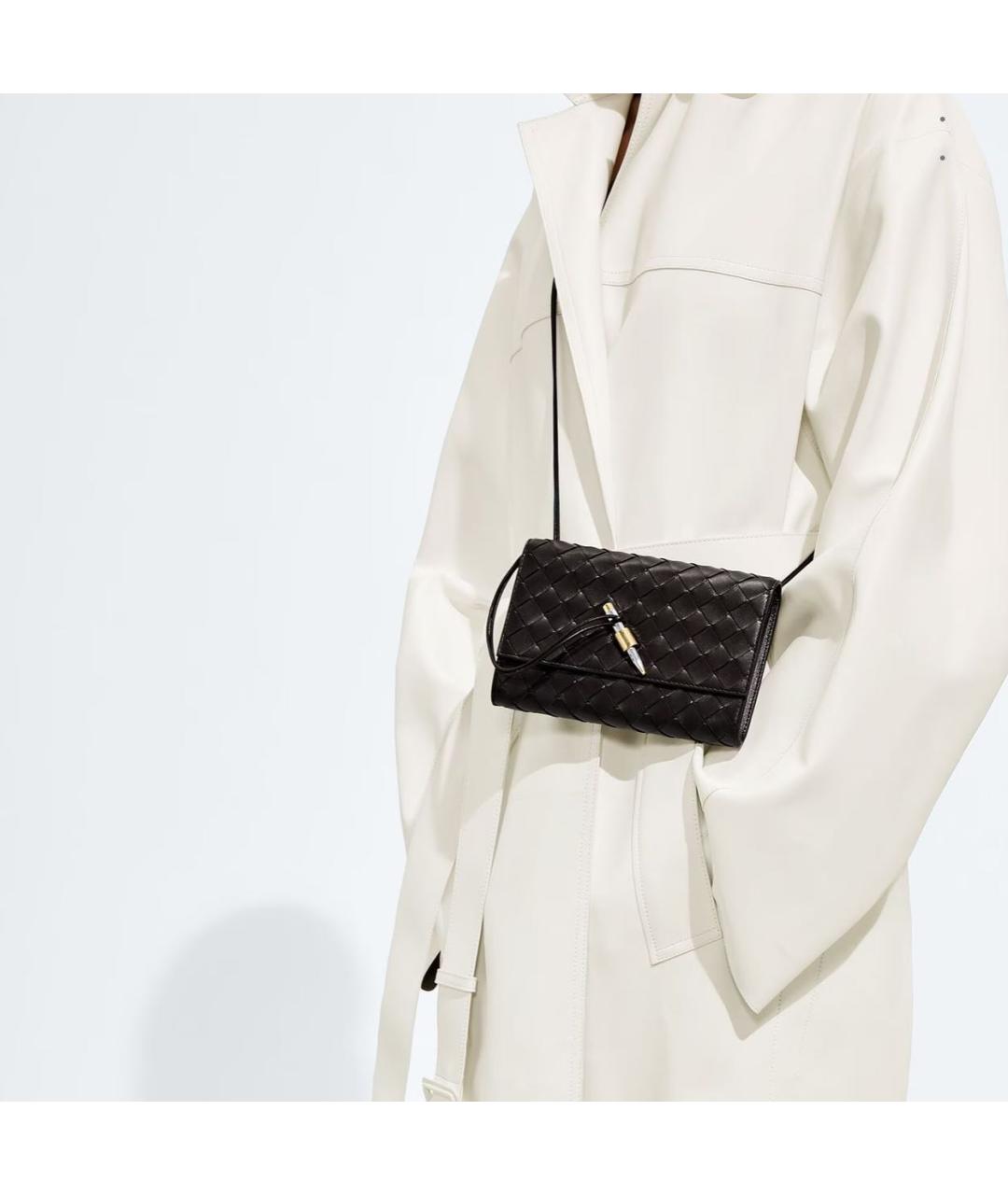 BOTTEGA VENETA Коричневая кожаная сумка через плечо, фото 2