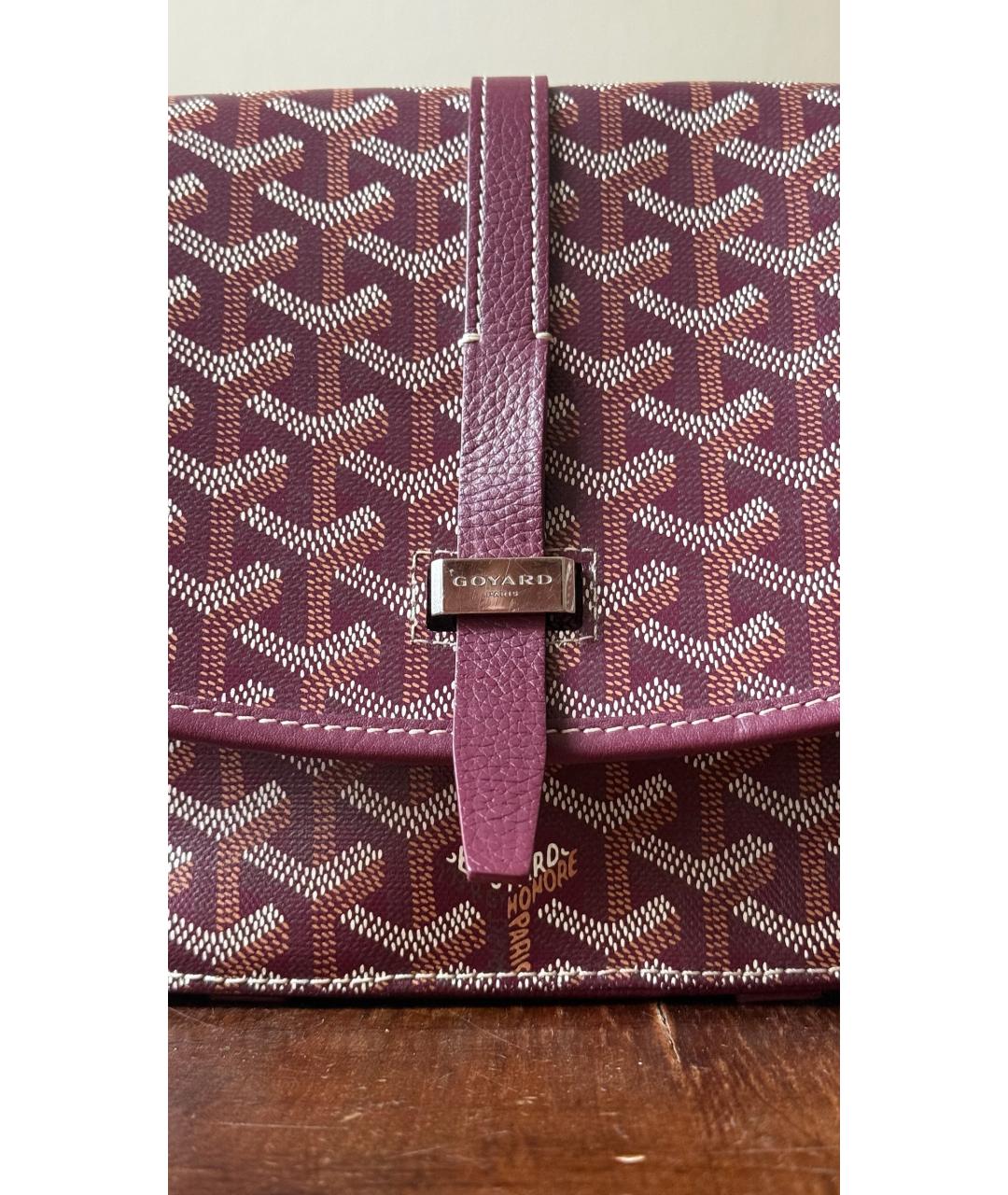 GOYARD Красная кожаная сумка через плечо, фото 4
