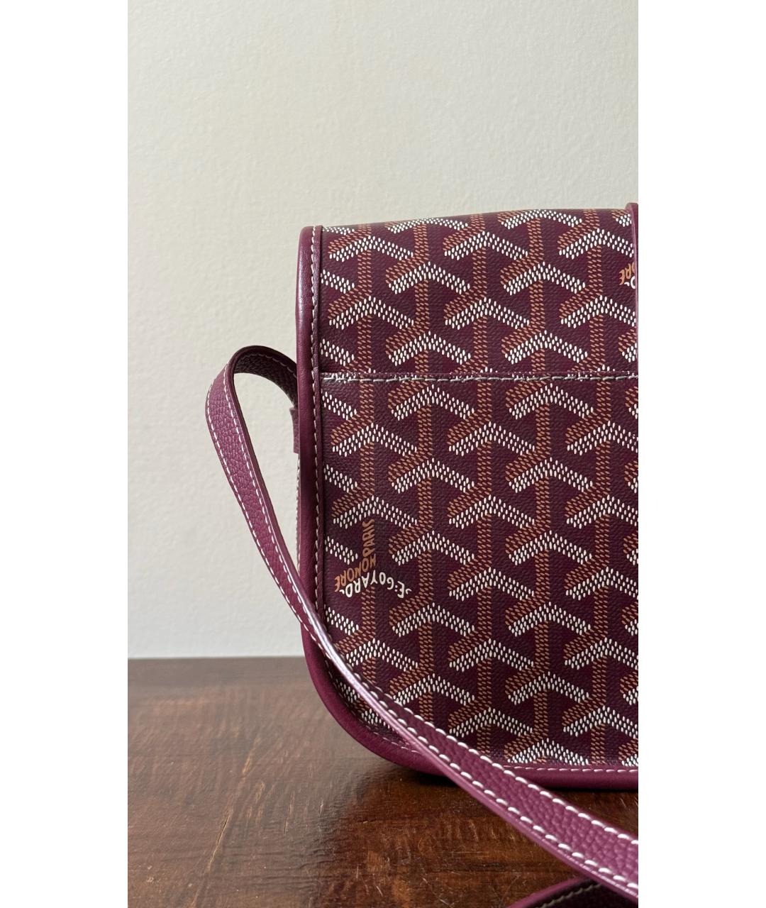 GOYARD Красная кожаная сумка через плечо, фото 3