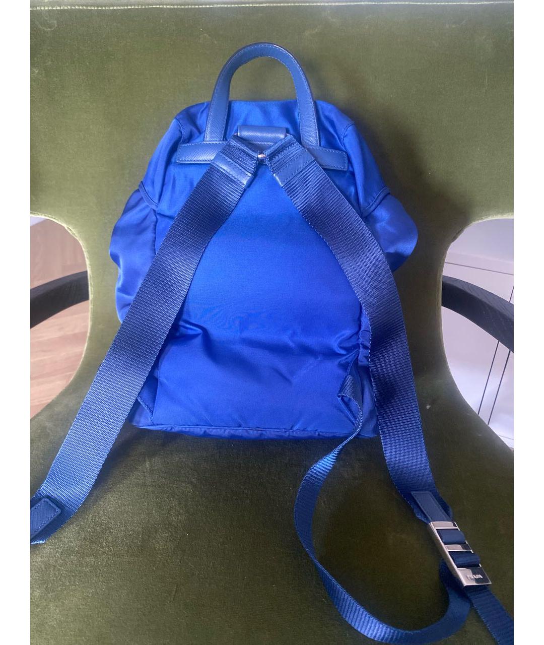 PRADA Темно-синий синтетический рюкзак, фото 3