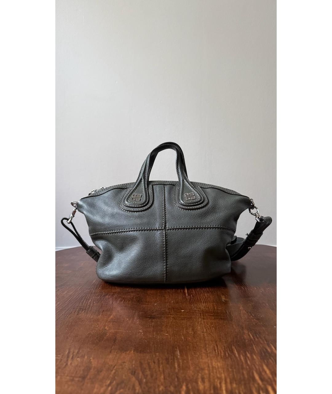 GIVENCHY Зеленая кожаная сумка тоут, фото 5
