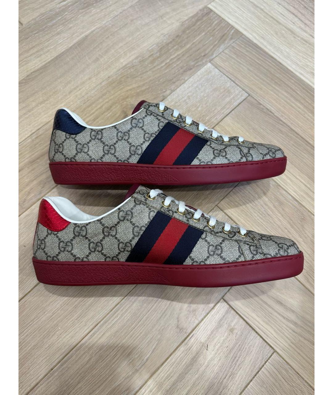 GUCCI Бежевые низкие кроссовки / кеды, фото 9